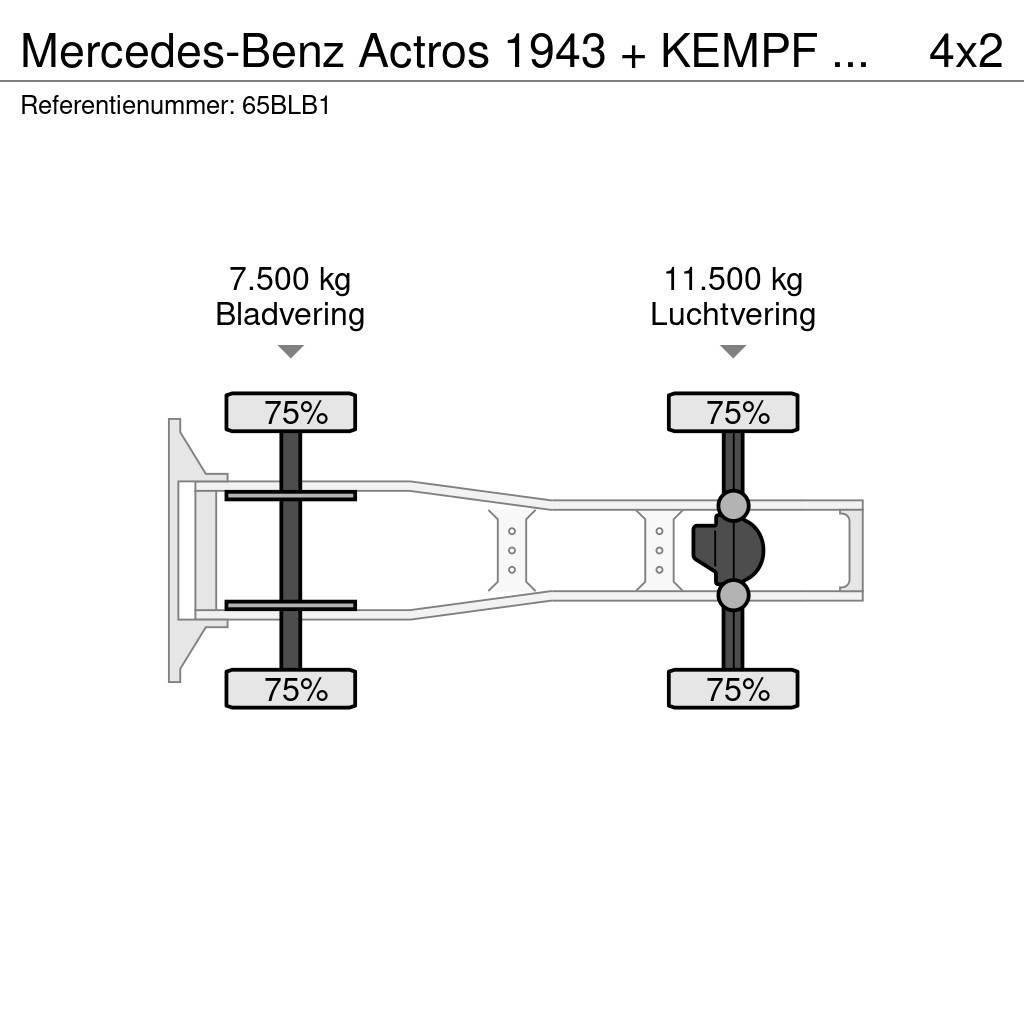 Mercedes-Benz Actros 1943 + KEMPF SKM 35/3 Zeer mooie NL combina Trekkvogner