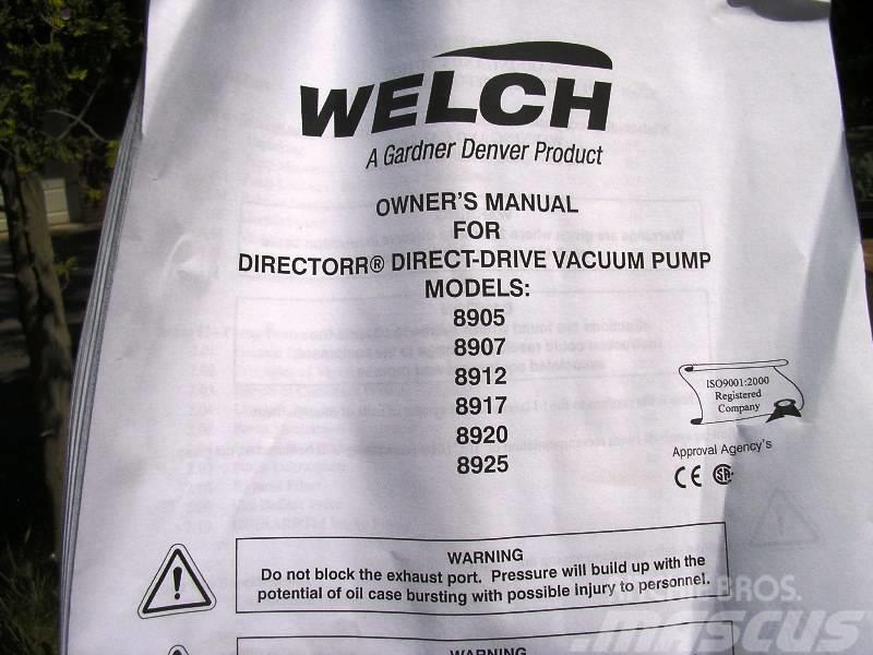  Welch Vacuum Technology 8905 Filtreringsutstyr
