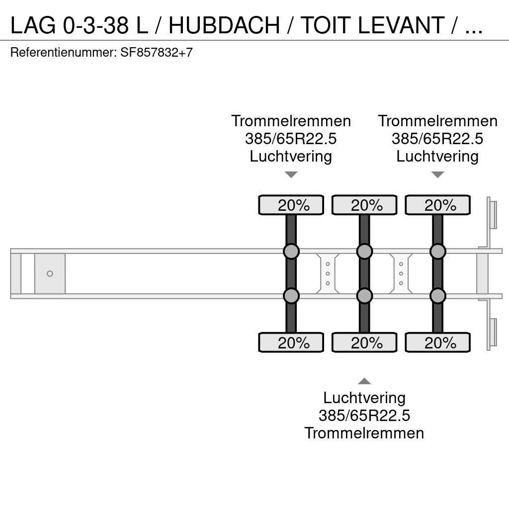 LAG 0-3-38 L / HUBDACH / TOIT LEVANT / HEFDAK / COIL / Gardintrailer