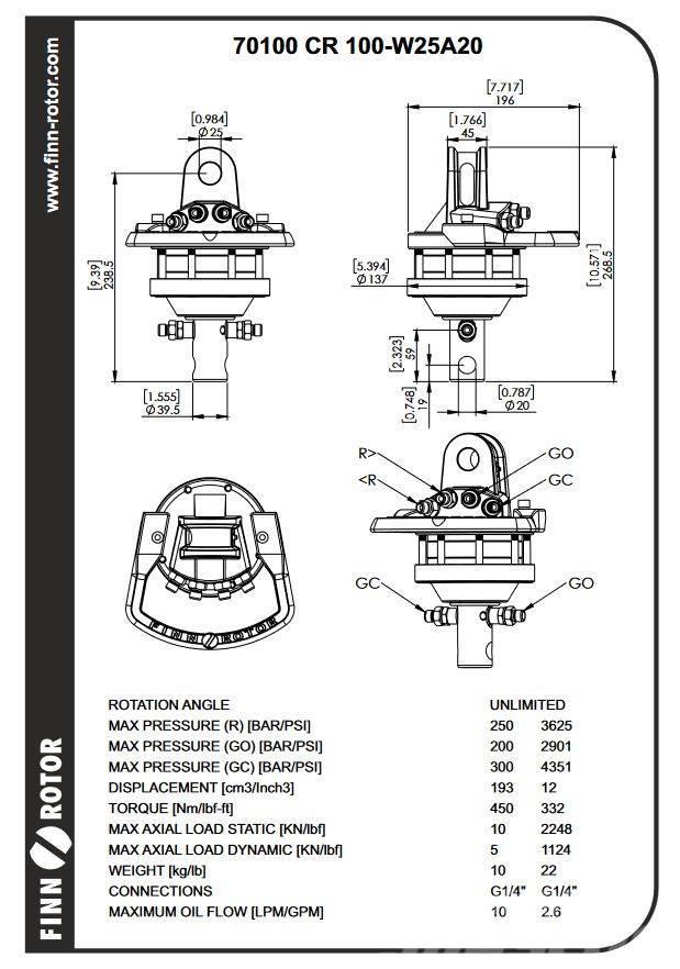 K.T.S Rotator - Flera olika storlekar Hydraulikk
