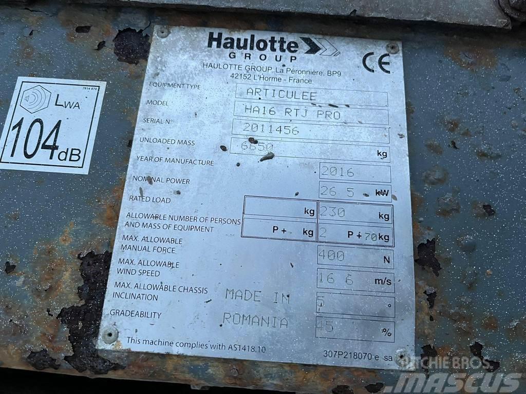 Haulotte Articulee HA16RTJ PRO BOOM 16 m / RATED LOAD 230 k Andre personløftere og plattformer