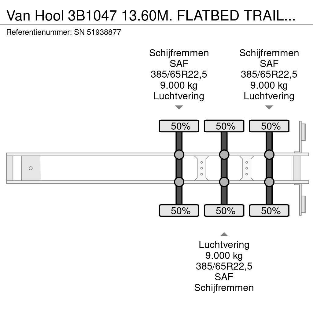 Van Hool 3B1047 13.60M. FLATBED TRAILER WITH 40FT TWISTLOCK Planhengere semi