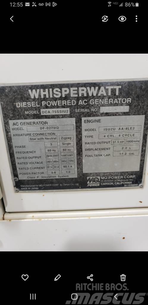 Whisperwatt Diesel Powered AC Generator DF-027012 Diesel Generatorer