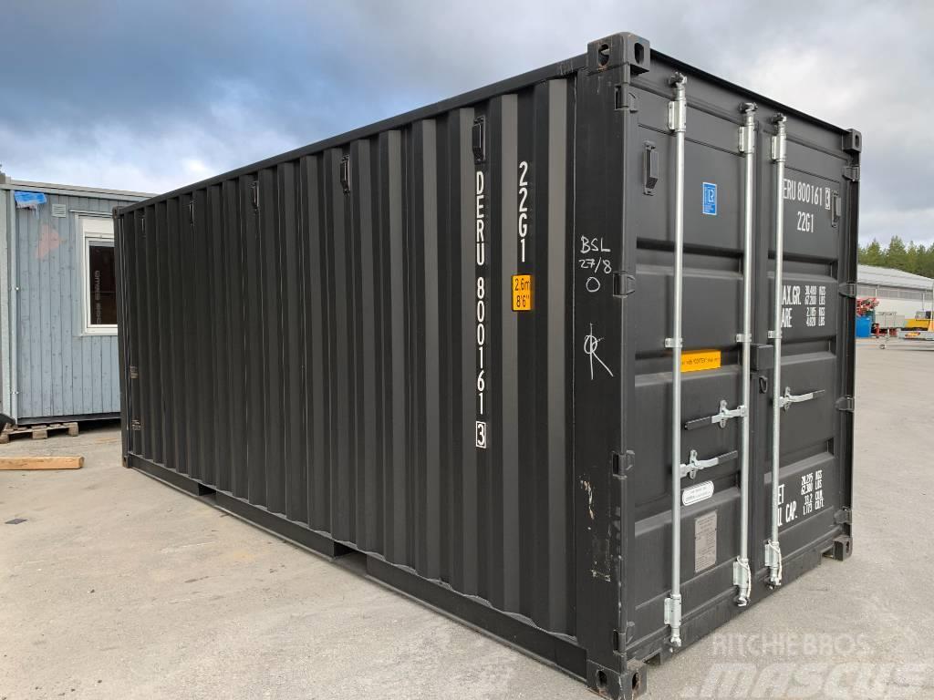  Sjöfartscontainer 20fot ny svart isolerad med el Spesial containere