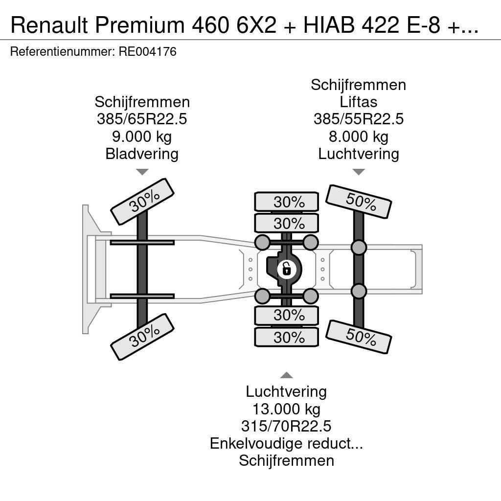 Renault Premium 460 6X2 + HIAB 422 E-8 + REMOTE CONTROL Trekkvogner