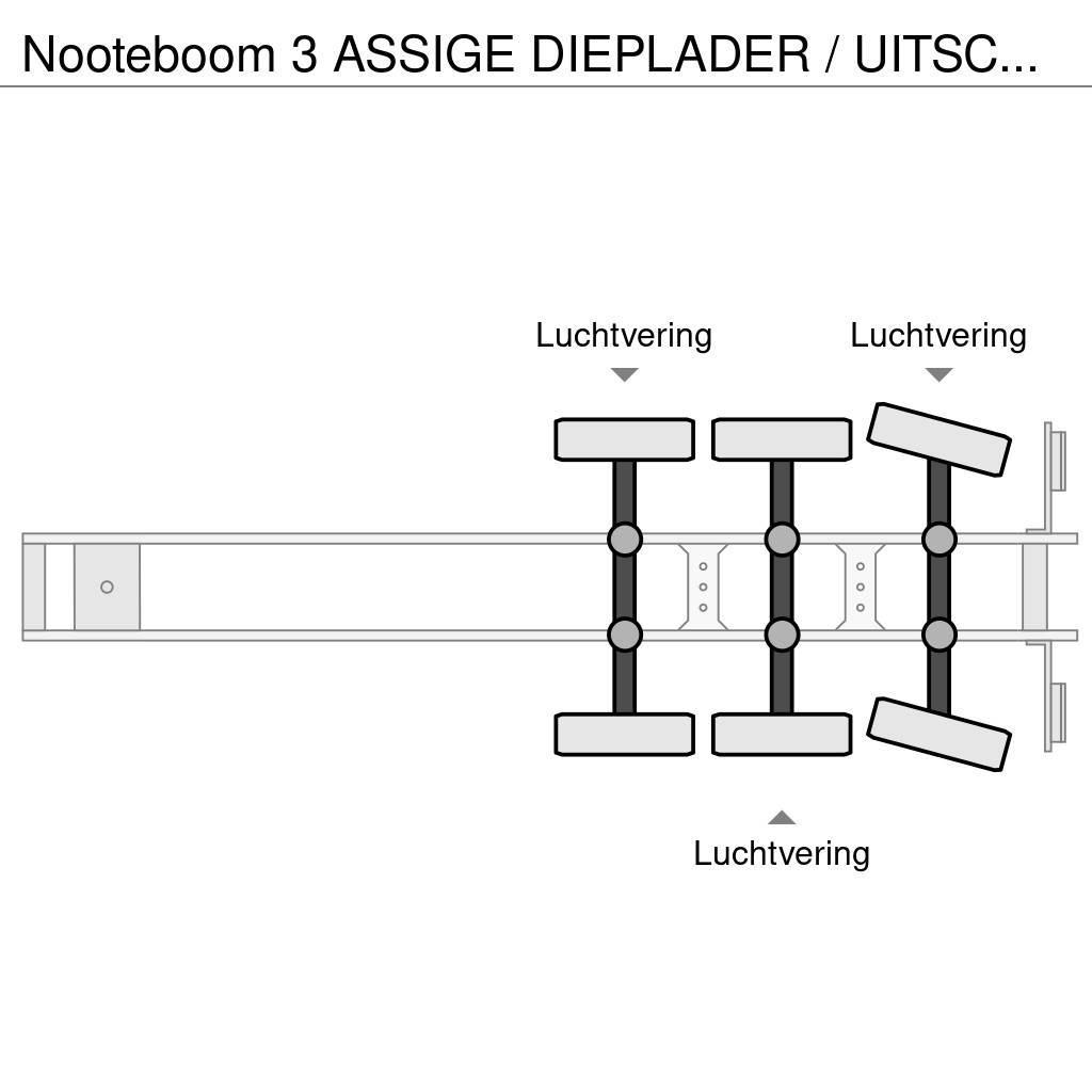 Nooteboom 3 ASSIGE DIEPLADER / UITSCHUIFBAAR / EXTENDABLE / Brønnhenger semi