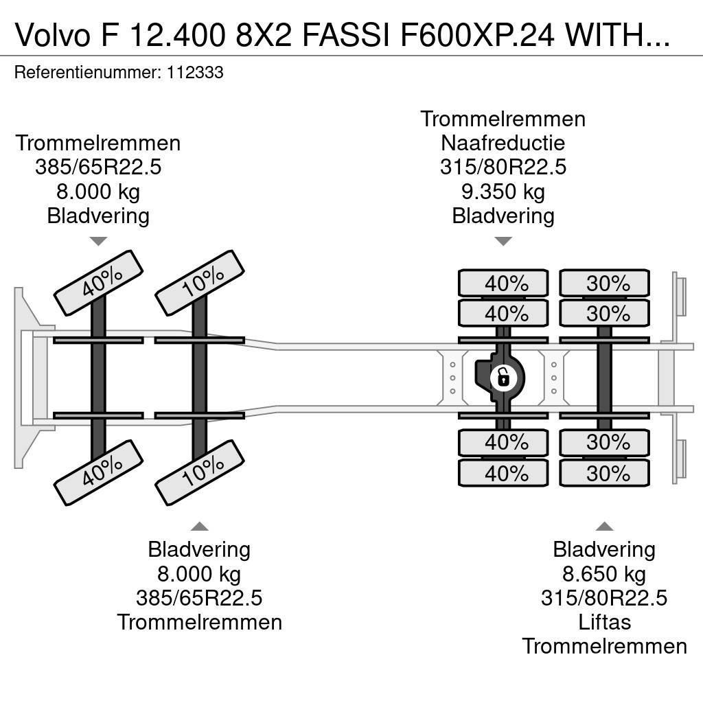 Volvo F 12.400 8X2 FASSI F600XP.24 WITH JIB Allterreng kraner