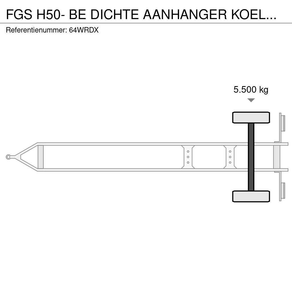  fgs H50- BE DICHTE AANHANGER KOELTRAILER APK VRIJ Skaphengere Frys/kjøl/varme