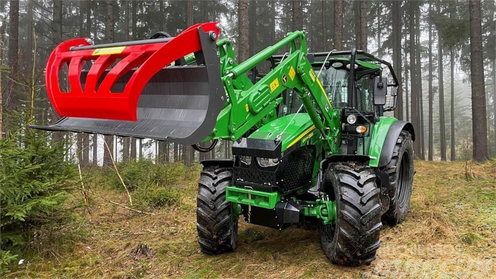 John Deere 6120M UVV Forstschlepper Traktor med skogsutstyr