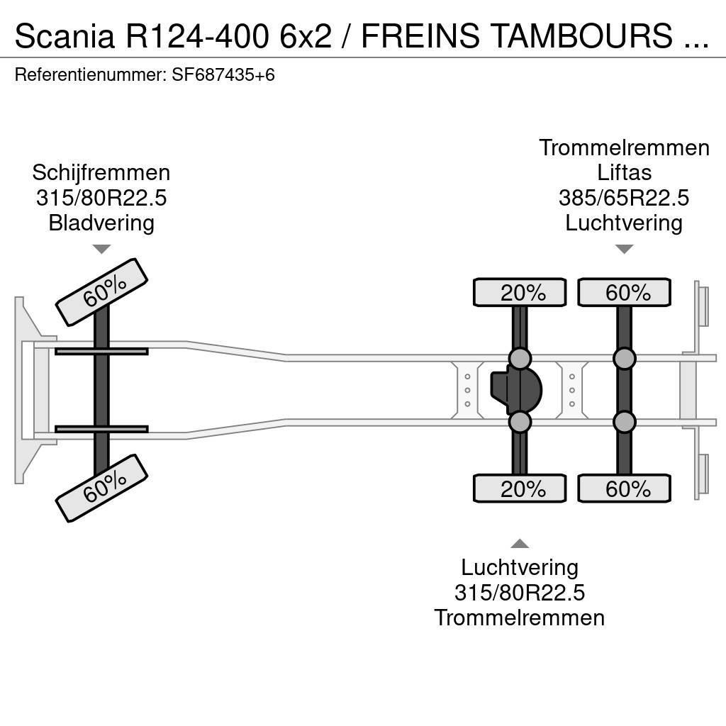 Scania R124-400 6x2 / FREINS TAMBOURS / DRUM BRAKES Krokbil