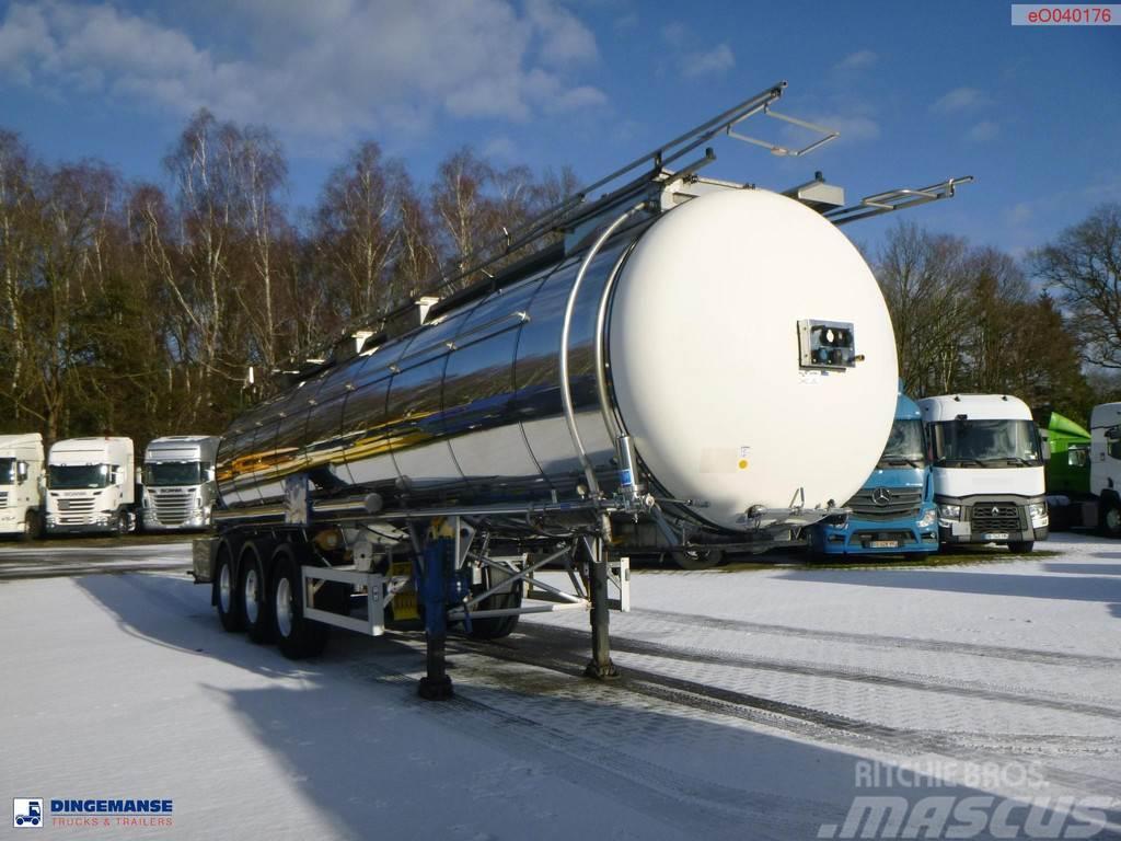 Feldbinder Chemical tank inox L4BH 30 m3 / 1 comp + pump Tanksemi