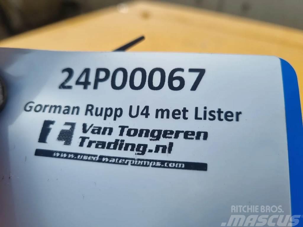 Gorman-Rupp 4'' Zelf-aanzuigende pomp (U3B60S-B) LISTER TR3 Vannpumper
