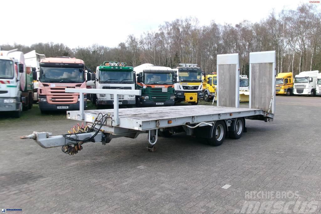King 2-axle platform drawbar trailer 14t + ramps Planhengere