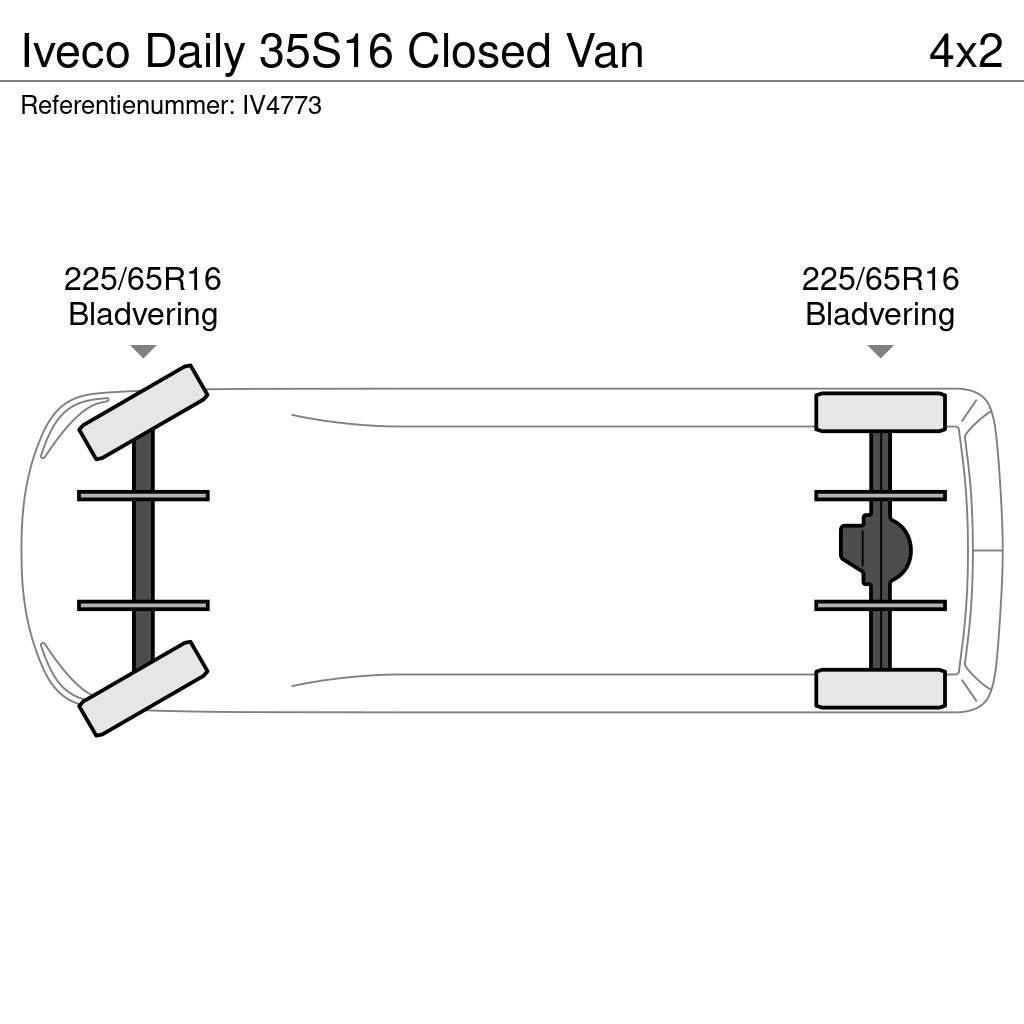 Iveco Daily 35S16 Closed Van Lette lastebiler