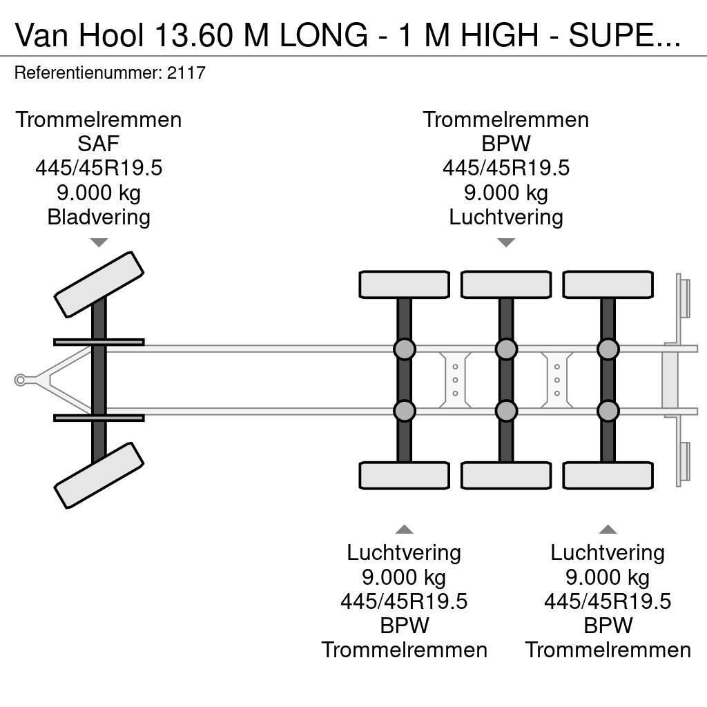 Van Hool 13.60 M LONG - 1 M HIGH - SUPER SINGLE TIRES - DRU Planhengere