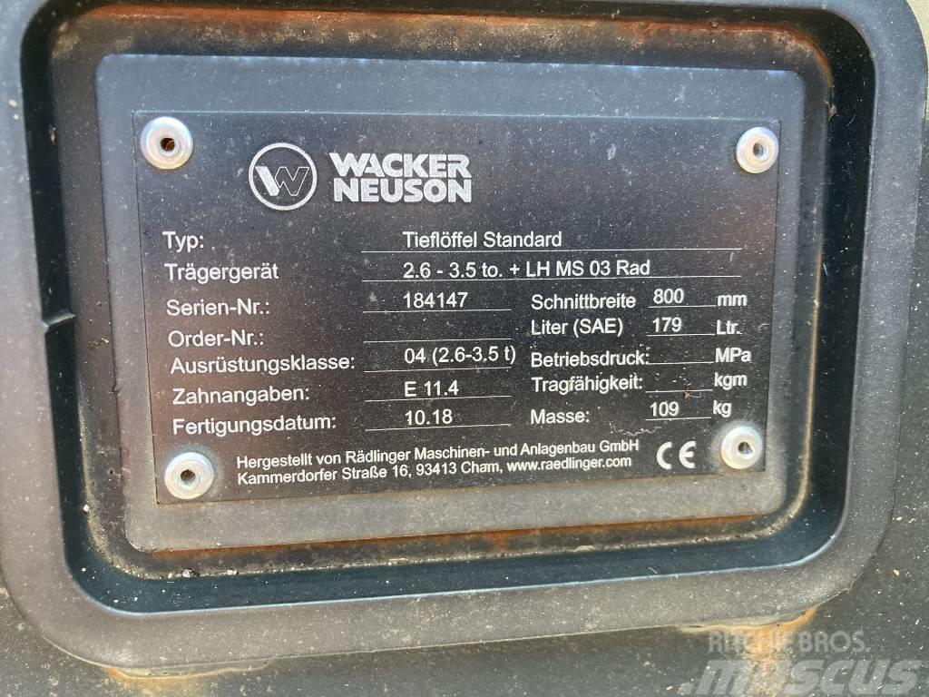 Wacker Neuson Tieflöffel 800mm MS03 Radlog Knuseskuffer