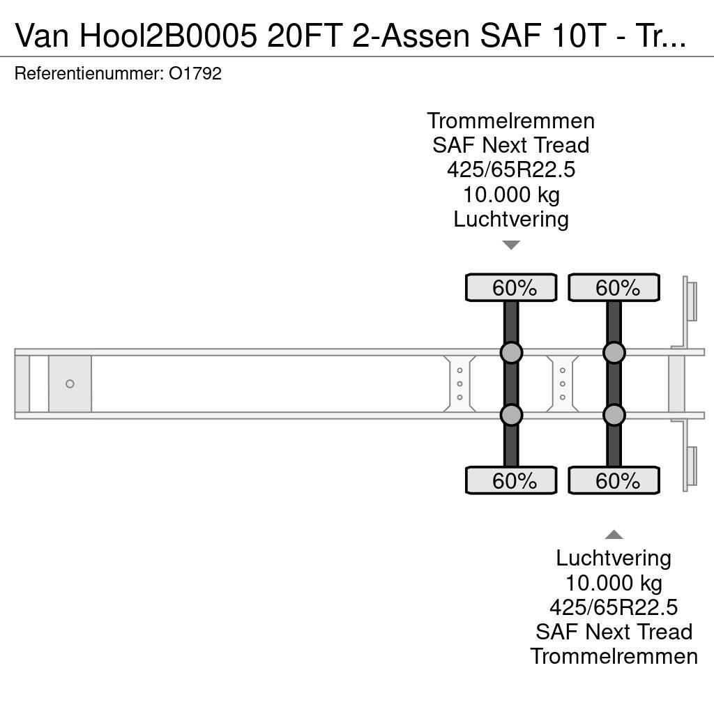 Van Hool 2B0005 20FT 2-Assen SAF 10T - Trommelremmen - Ferr Containerchassis Semitrailere