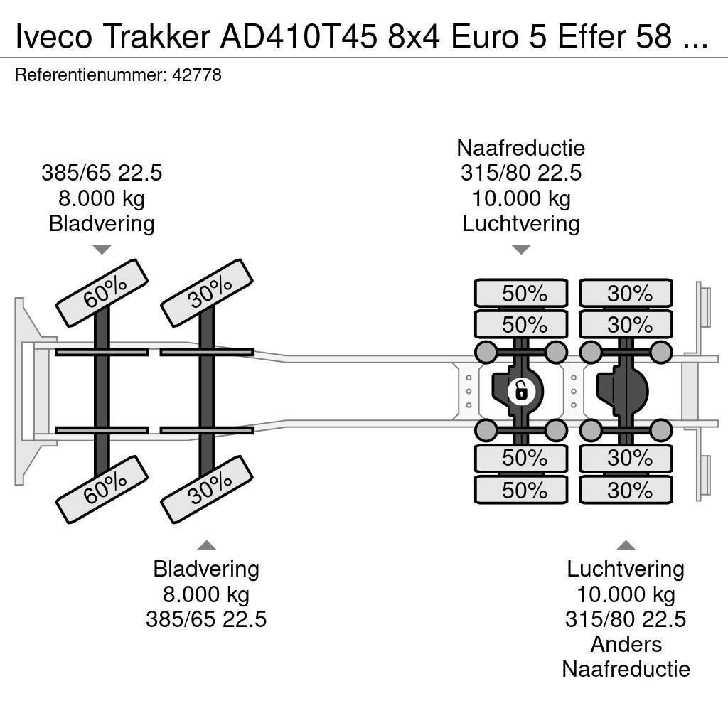 Iveco Trakker AD410T45 8x4 Euro 5 Effer 58 Tonmeter Allterreng kraner