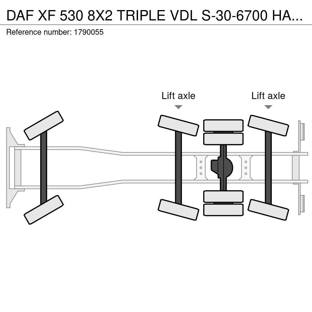 DAF XF 530 8X2 TRIPLE VDL S-30-6700 HAAKARMSYSTEEM/ABR Krokbil