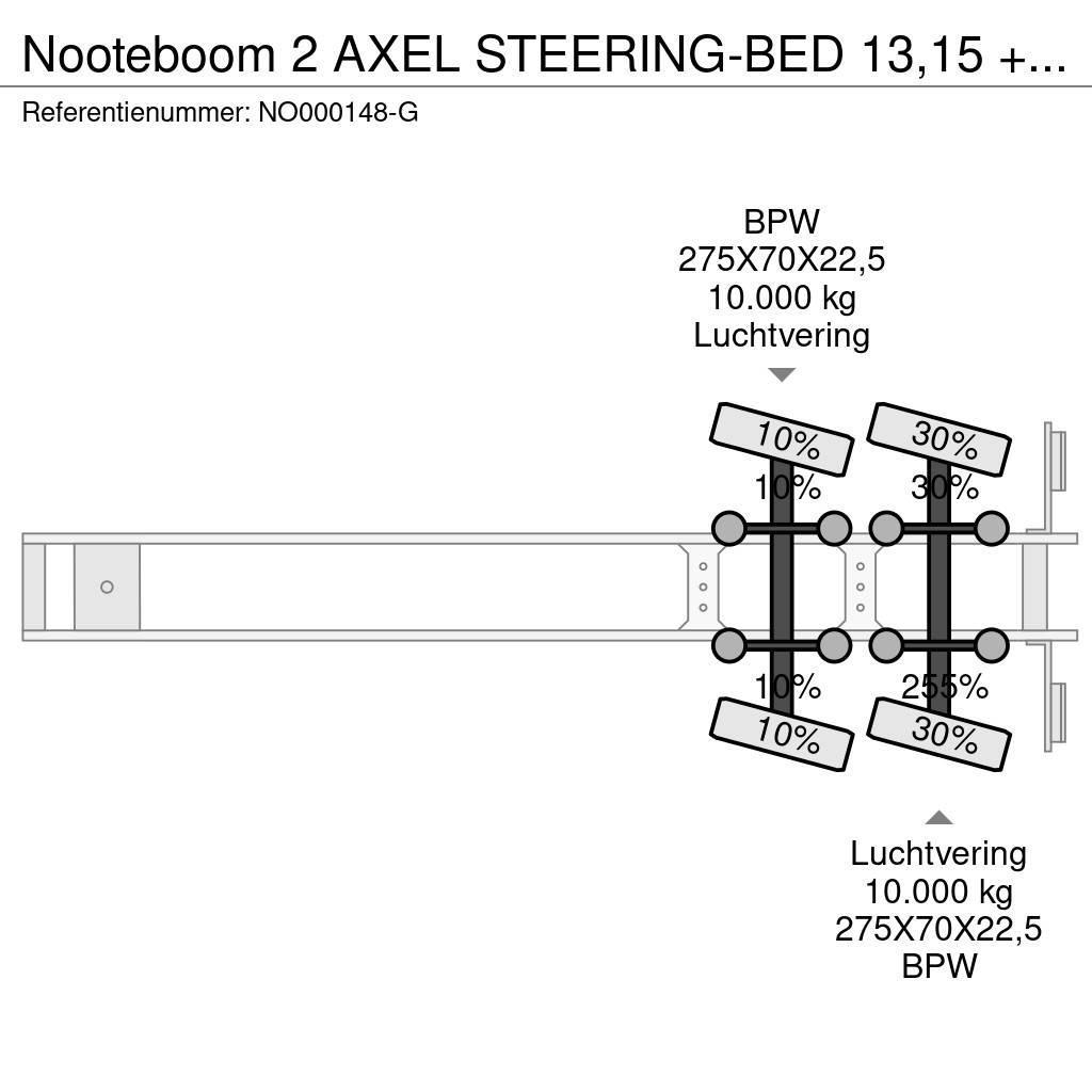 Nooteboom 2 AXEL STEERING-BED 13,15 + 7,95 METER Planhengere semi