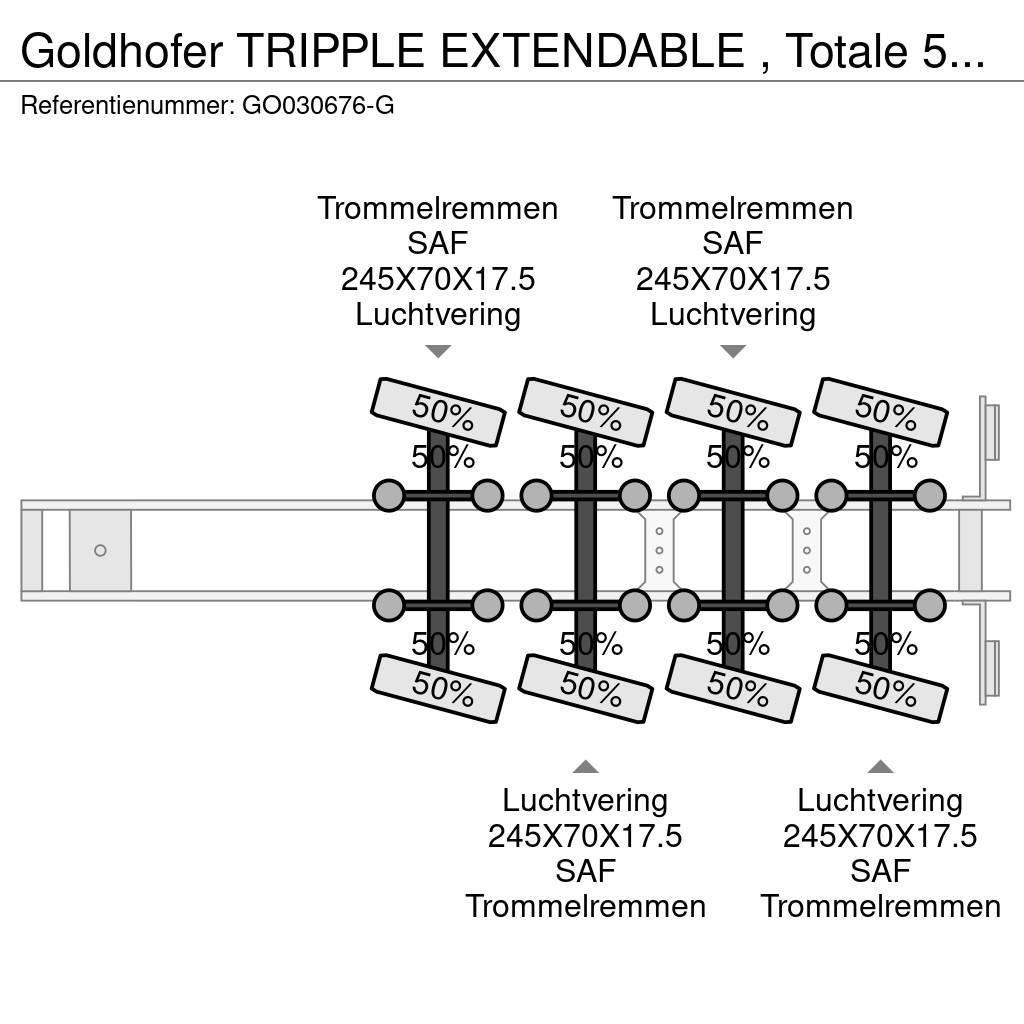 Goldhofer TRIPPLE EXTENDABLE , Totale 51 M 4 AXEL STEERING Brønnhenger semi
