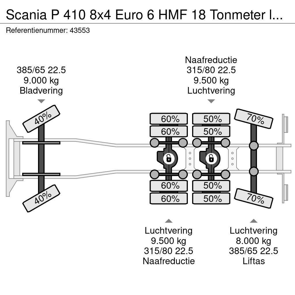 Scania P 410 8x4 Euro 6 HMF 18 Tonmeter laadkraan Tippbil