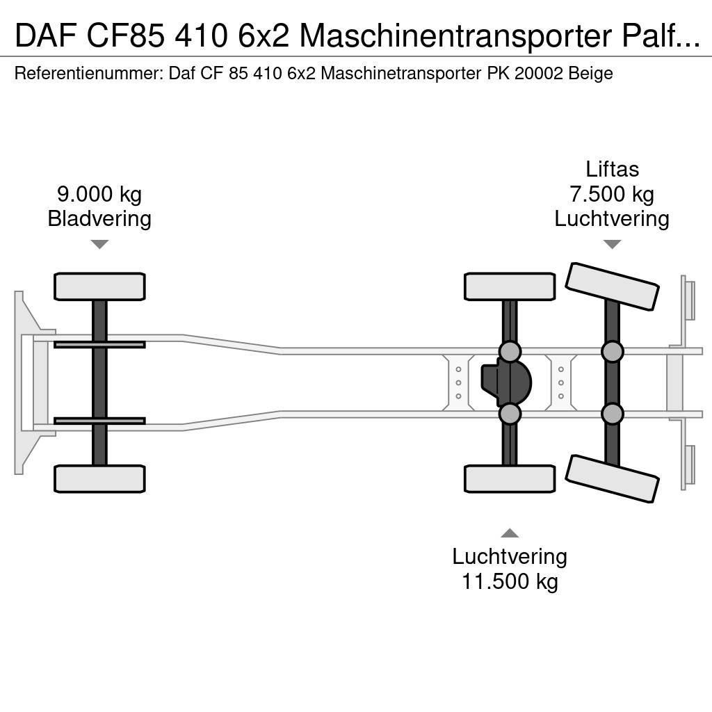DAF CF85 410 6x2 Maschinentransporter Palfinger PK 200 Biltransportere