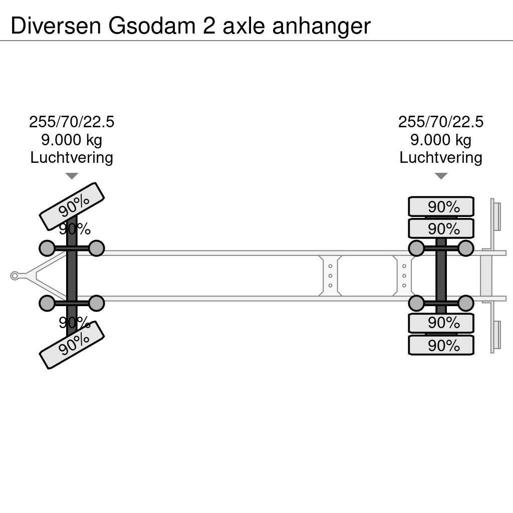  Diversen Gsodam 2 axle anhanger Planhengere