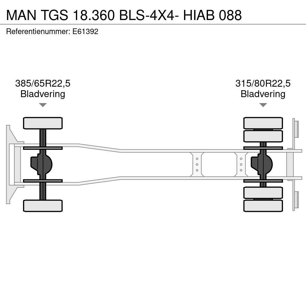 MAN TGS 18.360 BLS-4X4- HIAB 088 Tippbil