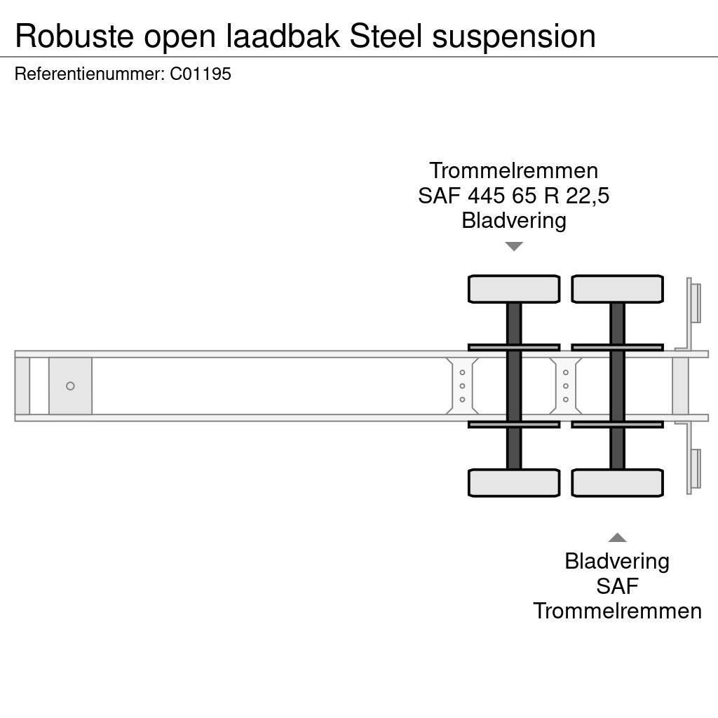 Robuste open laadbak Steel suspension Planhengere semi