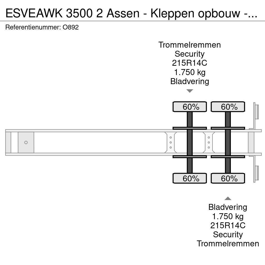 Esve AWK 3500 2 Assen - Kleppen opbouw - FietsVervoer - Lettisolert skaptrailer