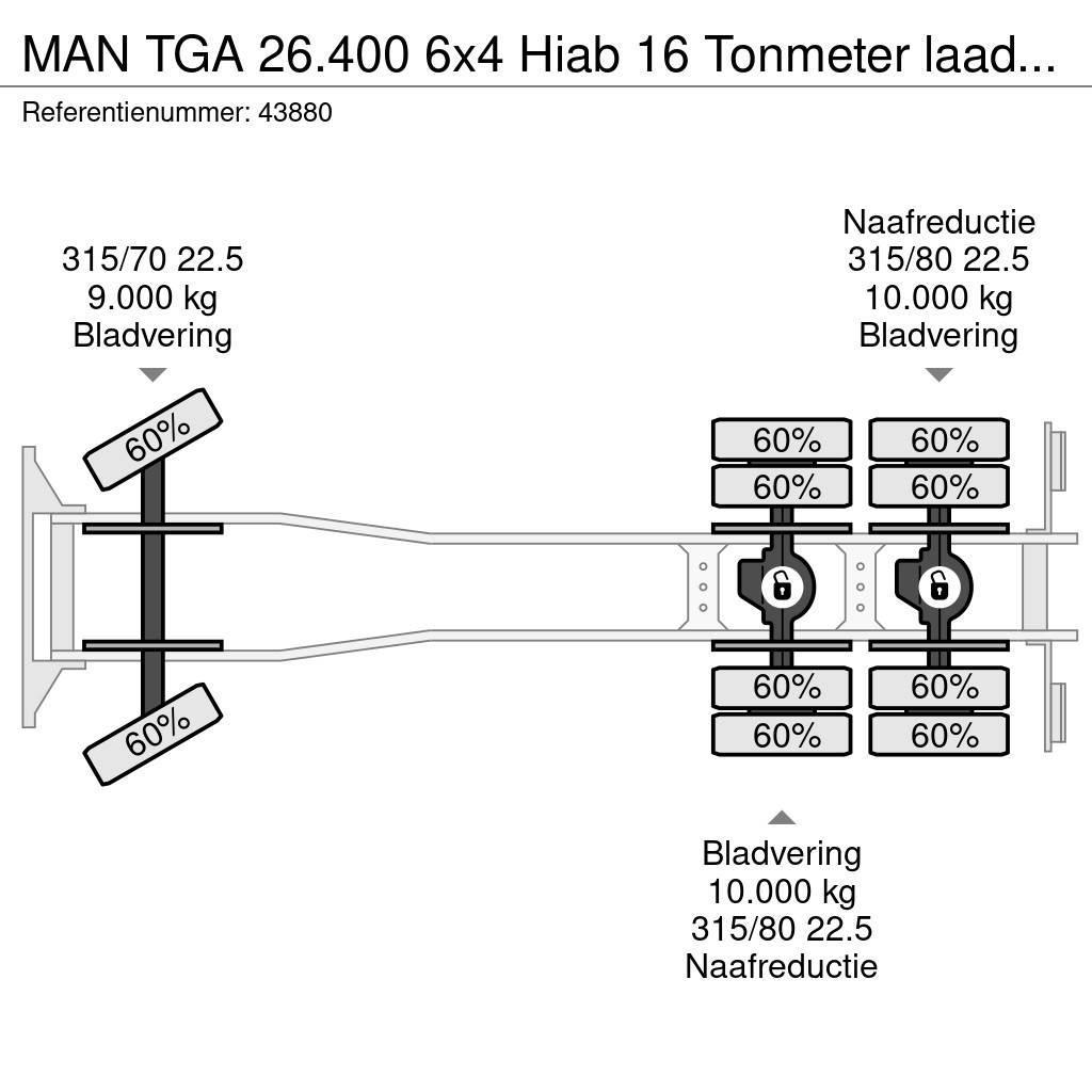MAN TGA 26.400 6x4 Hiab 16 Tonmeter laadkraan Manual F Tippbil