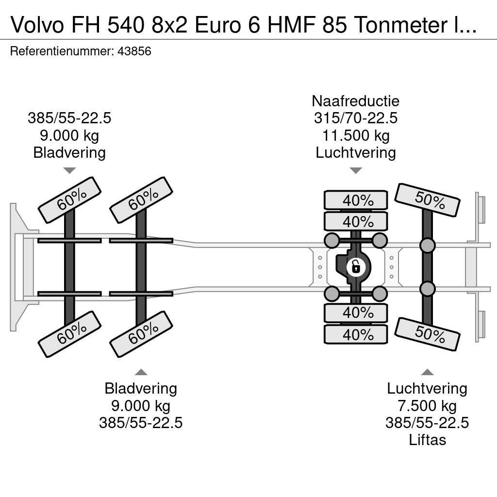Volvo FH 540 8x2 Euro 6 HMF 85 Tonmeter laadkraan + Fly- Allterreng kraner