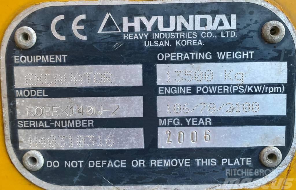 Hyundai Robex 140 W7 Hjulgravere