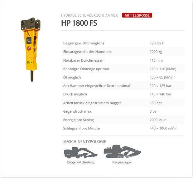 Indeco HP 1800 FS Hydrauliske hammere