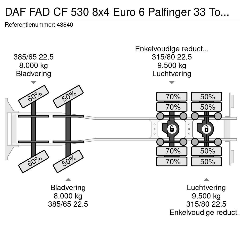 DAF FAD CF 530 8x4 Euro 6 Palfinger 33 Tonmeter laadkr Krokbil