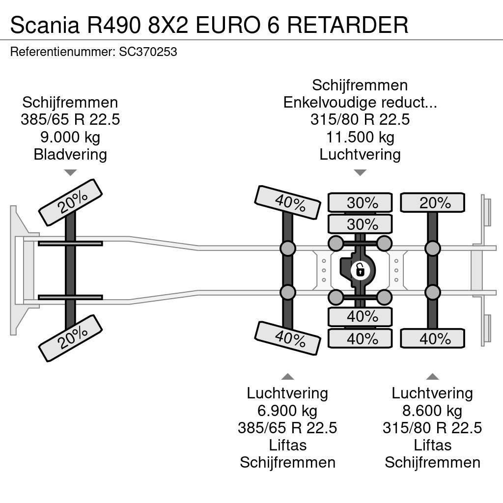 Scania R490 8X2 EURO 6 RETARDER Chassis