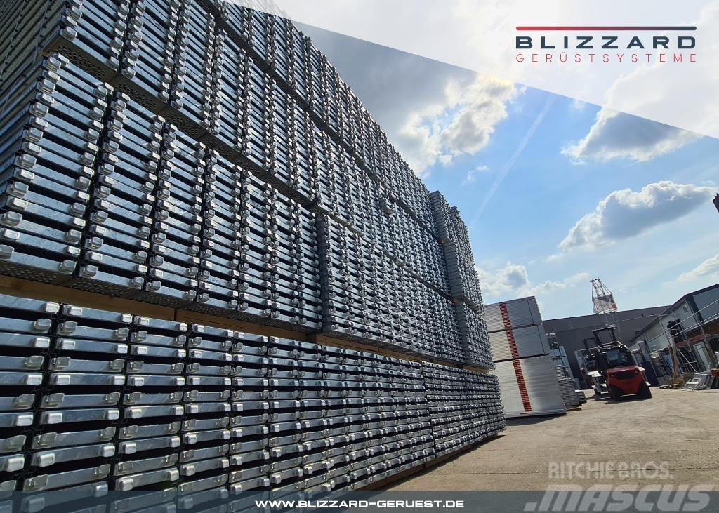  163 m² neues Fassadengerüst mit Stahlböden Blizzar Stillas
