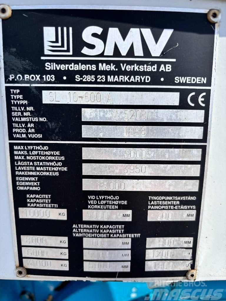 SMV SL 10-600 A + extra counterweight 12t. capacity Diesel Trucker