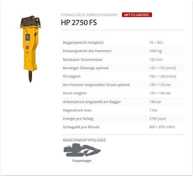 Indeco HP 2750 FS Hydrauliske hammere