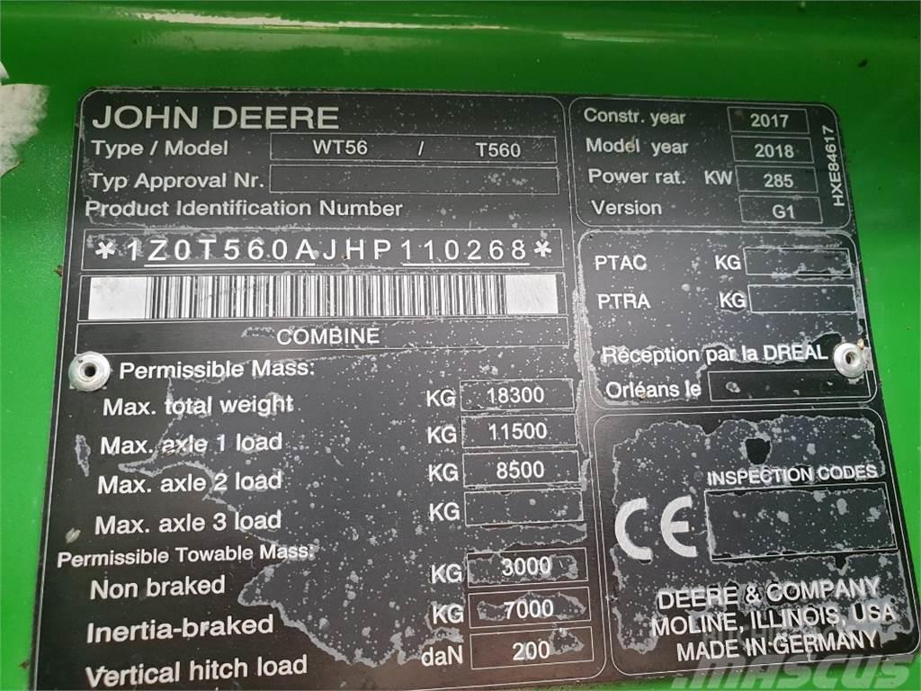 John Deere T560 Skurtreskere