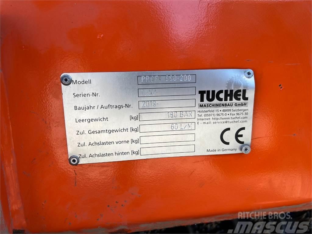 Tuchel Profi 660 kost - 200 cm. bred / Opsamler - kasse - Hjullastere