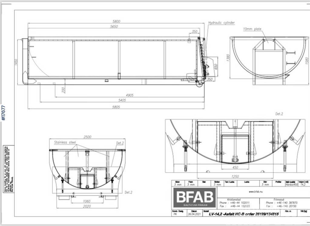  BFAB Asphalt tub on hook frame Andre komponenter