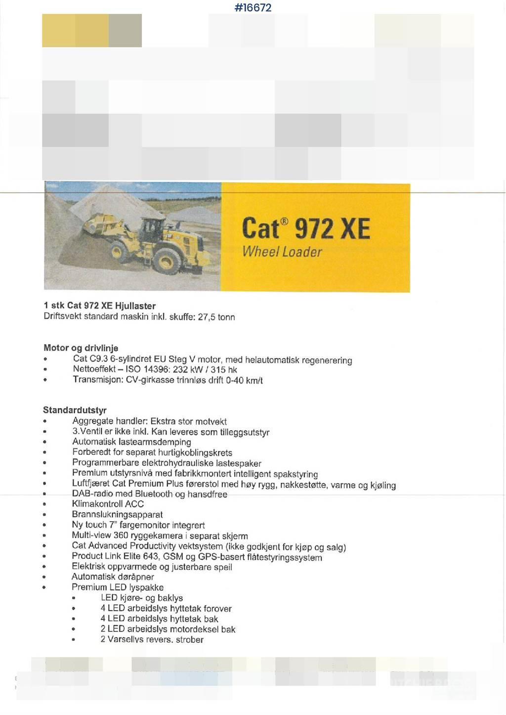 CAT 972 XE-GR. Brand new! Hjullastere