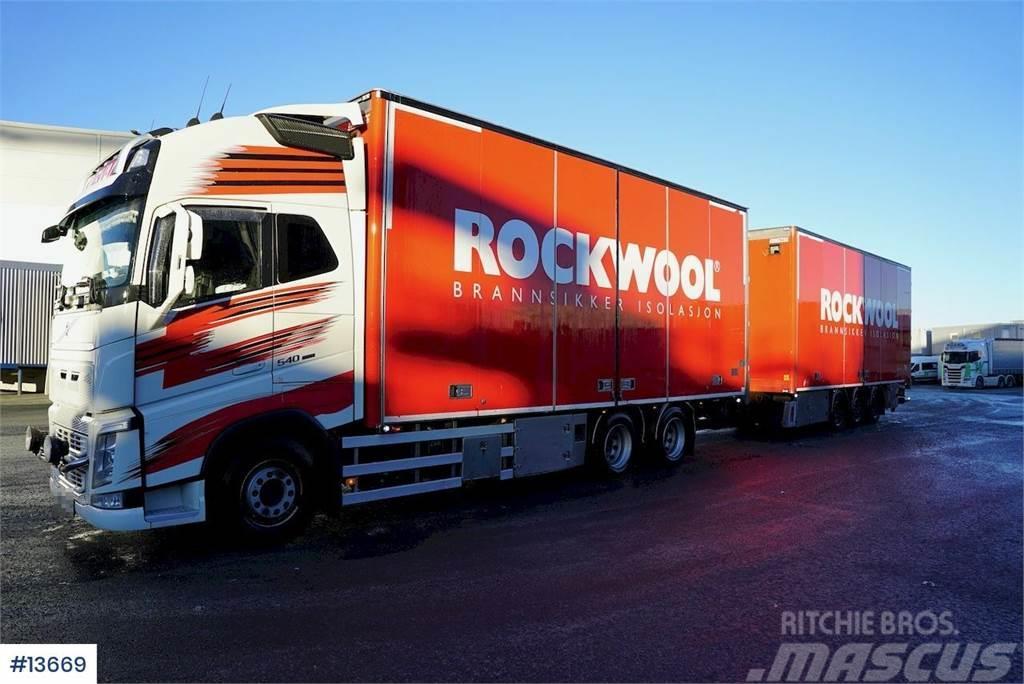 Volvo FH540 6x2 box truck w/ trailer w/ full side openin Skapbiler