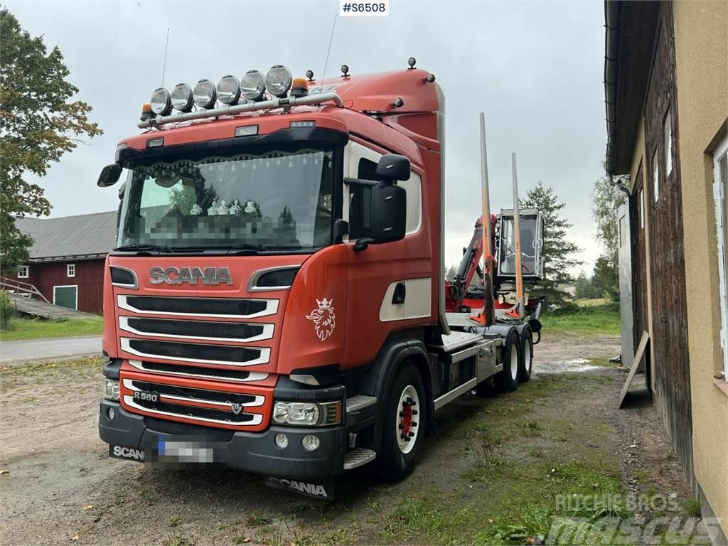 Scania R560 Timber Truck with trailer and crane Tømmerbiler