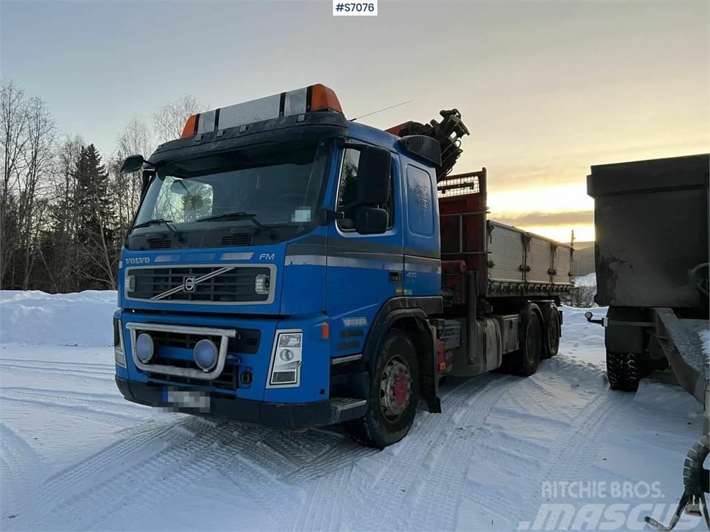 Volvo FM400 6*2 Crane Truck with tiltable flatbed + Palf Kranbil
