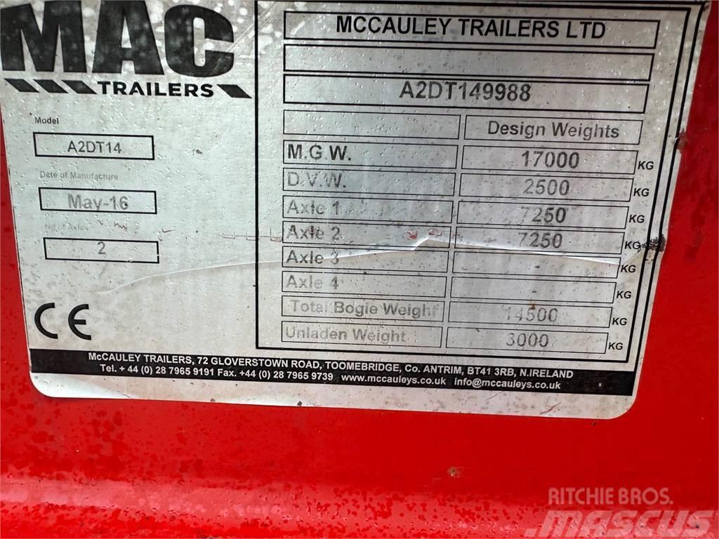  AG McCauley 14 Ton Dump Trailer, Oil & Air Brakes Tipphengere