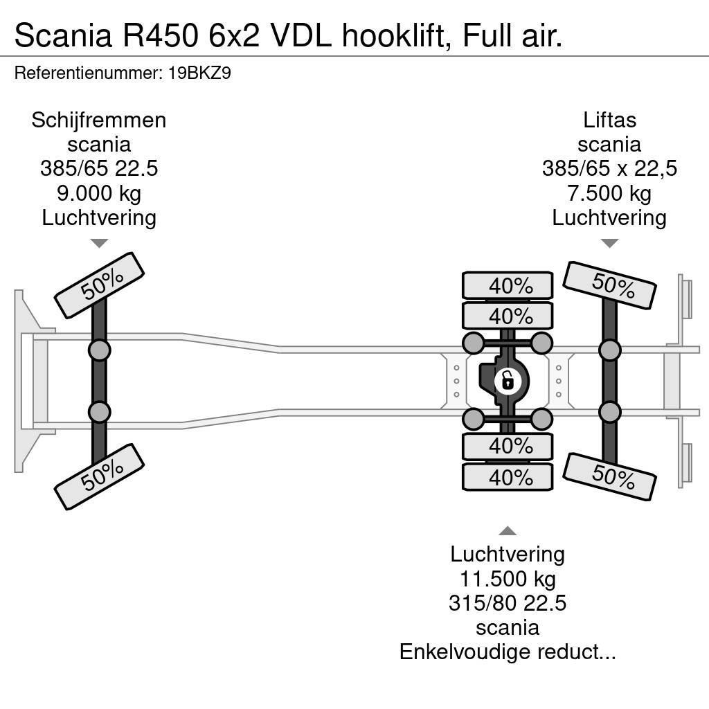 Scania R450 6x2 VDL hooklift, Full air. Krokbil