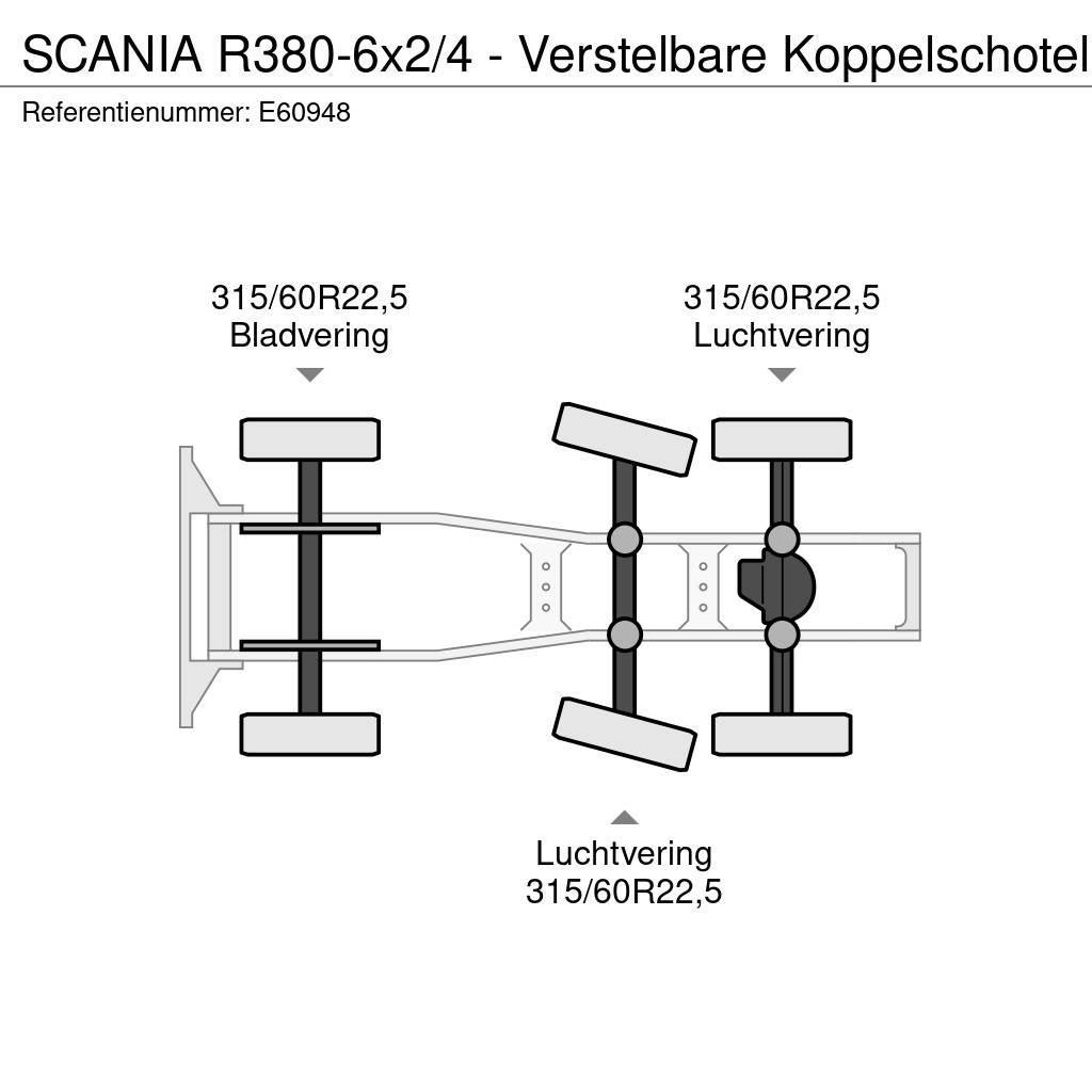 Scania R380-6x2/4 - Verstelbare Koppelschotel Trekkvogner